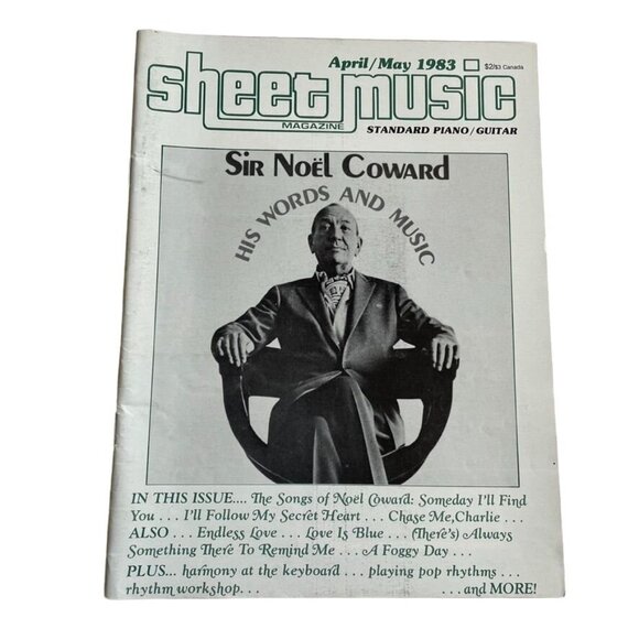 Sheet Music Magazine April May 1983 Noel Coward His Words and Music u - Picture 1 of 5